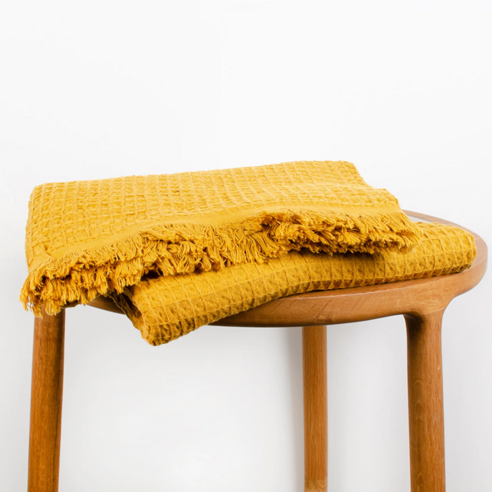 Seven Seas Waffle Throw Mustard | Merchants Homewares