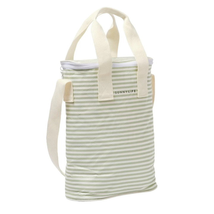 Sunnylife Light Cooler Drinks Bag Sea Sage Stripe | Merchant Homewares