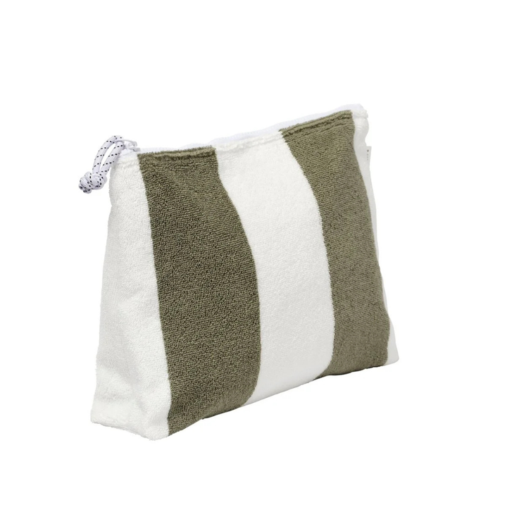 Sunnylife Terry Beach Pouch The Vacay Olive Stripe | Merchant Homewares