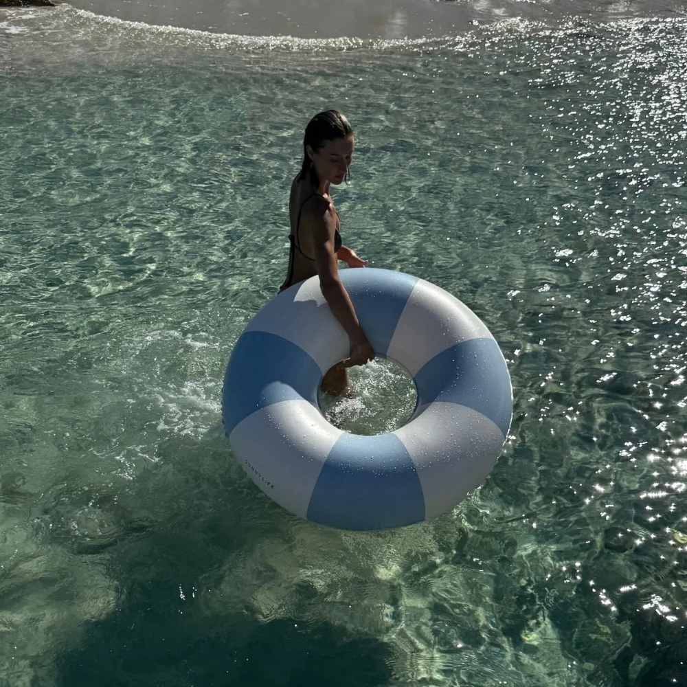 Sunnylife Tube Pool Ring Lazy Days Duck Egg Blue | Merchant Homewares