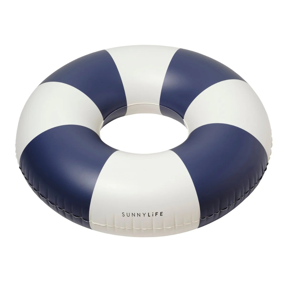 Sunnylife Tube Pool Ring Lazy Days Navy Stripe | Merchant Homewares