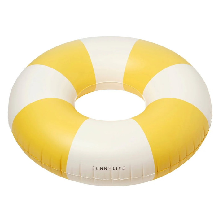 Sunnylife Tube Pool Ring Sunshine Yellow Stripe | Merchant Homewares