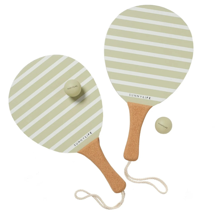 Sunnylife Vintage Beach Paddles La Palma Sage Stripe | Merchant Homewares