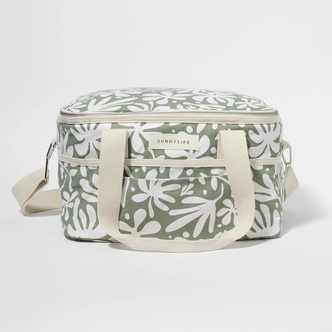 Sunnylife Canvas Cooler Bag The Vacay Olive | Merchants Homewares
