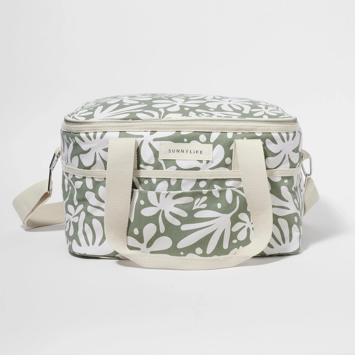 Sunnylife Canvas Cooler Bag The Vacay Olive | Merchants Homewares