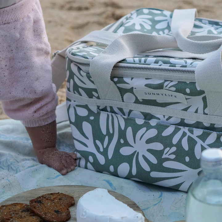 Sunnylife Canvas Cooler Bag The Vacay Olive Lifestyle | Merchants Homewares