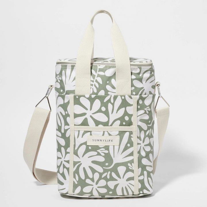 Sunnylife Canvas Drinks Cooler Bag The Vacay Olive | Merchants Homewares