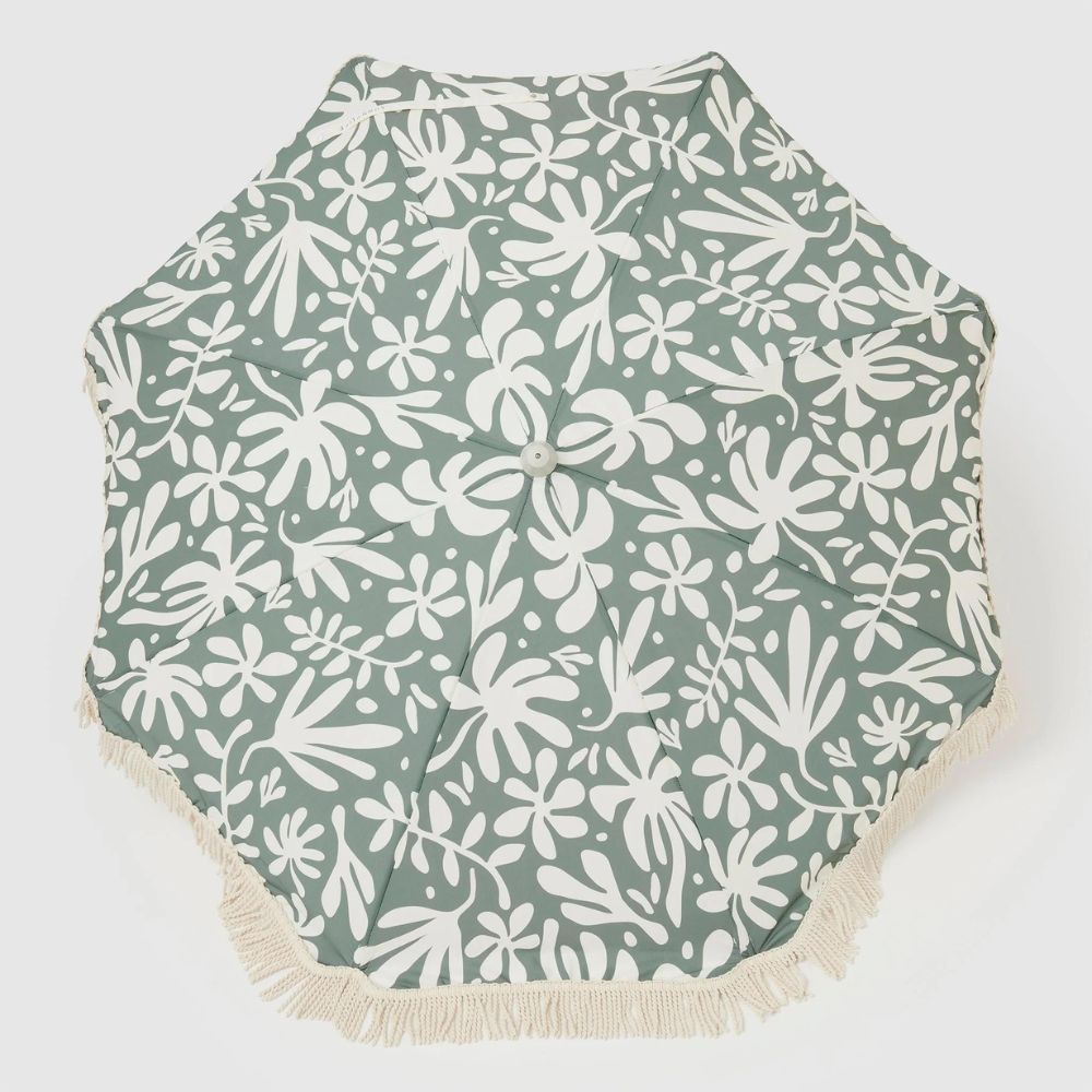 Sunnylife Luxe Beach Umbrella The Vacay Olive | Merchants Homewares