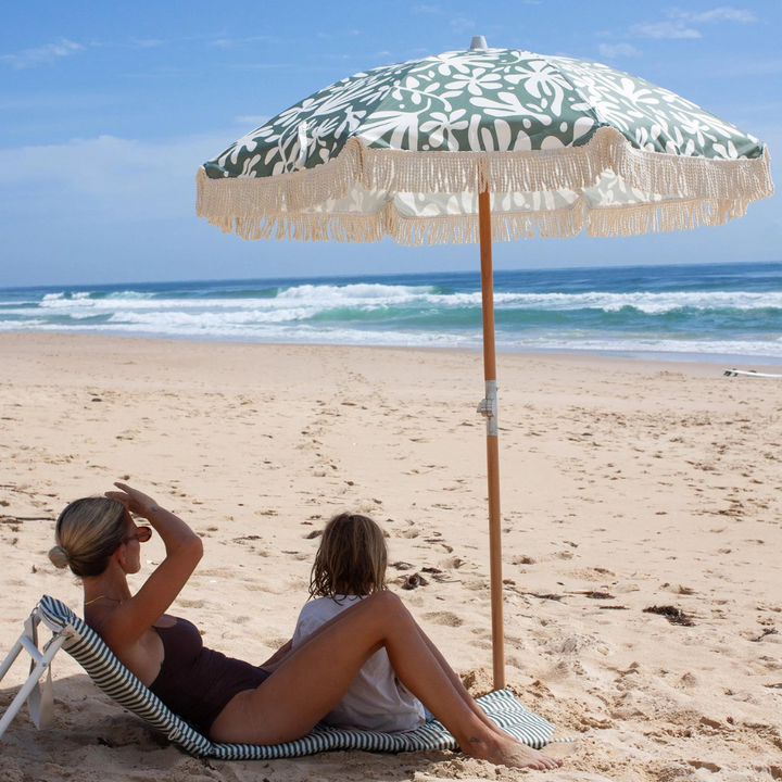 Sunnylife Luxe Beach Umbrella The Vacay Olive Lifestyle | Merchants Homewares