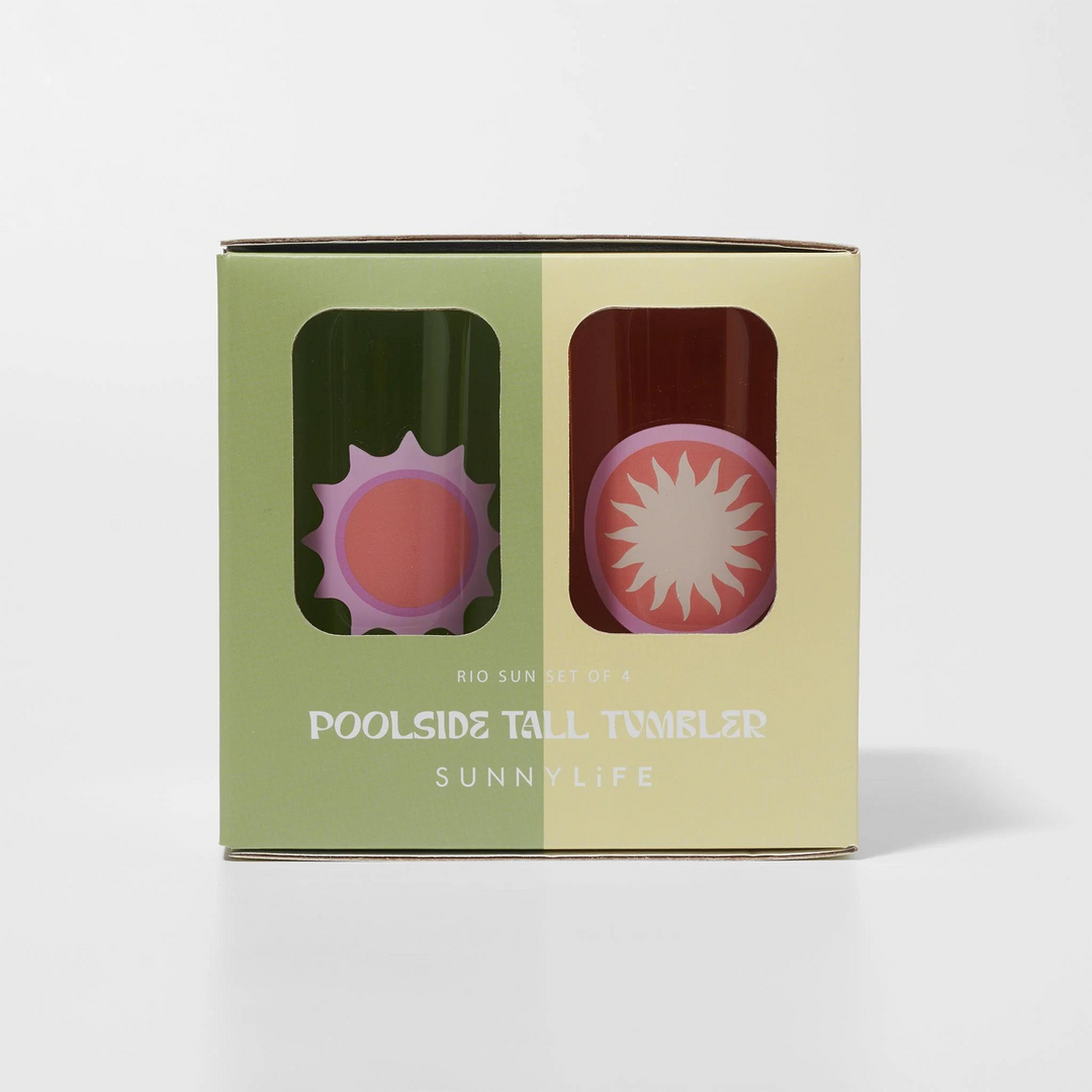 Sunnylife Poolside Tall Tumbler Rio Sun Multi Packaged | Merchants Homewares