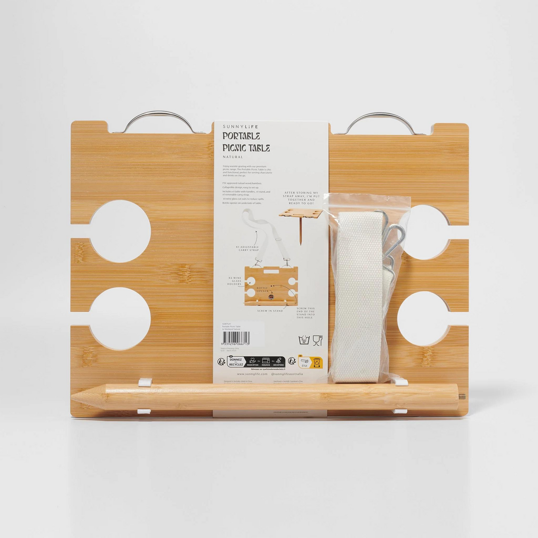 Sunnylife Portable Picnic Table Le Weekend Natural | Merchants Homewares