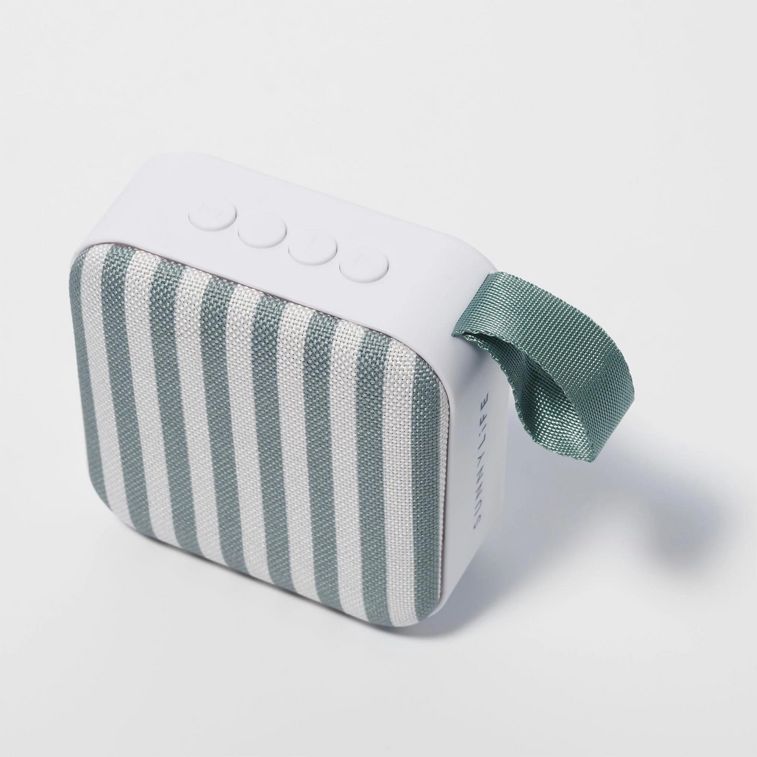 Sunnylife Portable Travel Speaker The Vacay Olive Stripe | Merchants Homewares