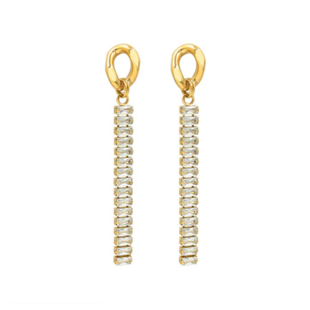 Susan Rose CZ Crystal Drop Gold Earrings | Merchants Homewares