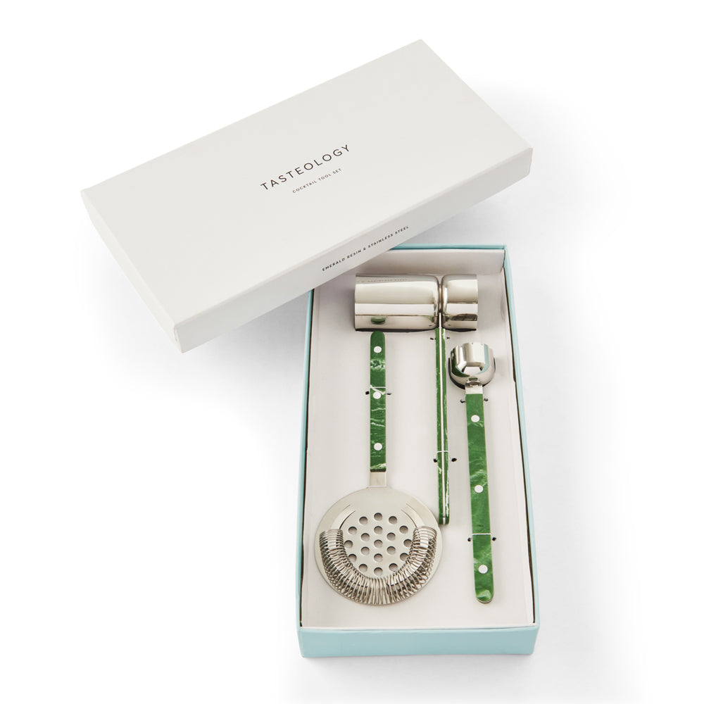 Cocktail Tools Set of 3 | Emerald