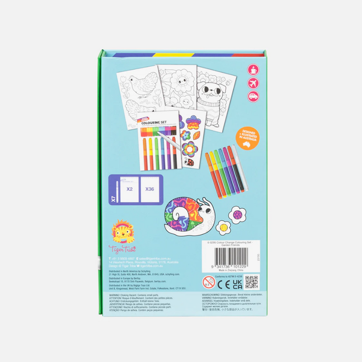 Tiger Tribe Garden Friends Colouring Set Back | Merchants Homewares