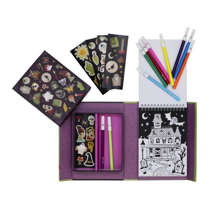 Tiger Tribe Spooky Colouring Set Open | Merchants Homewares