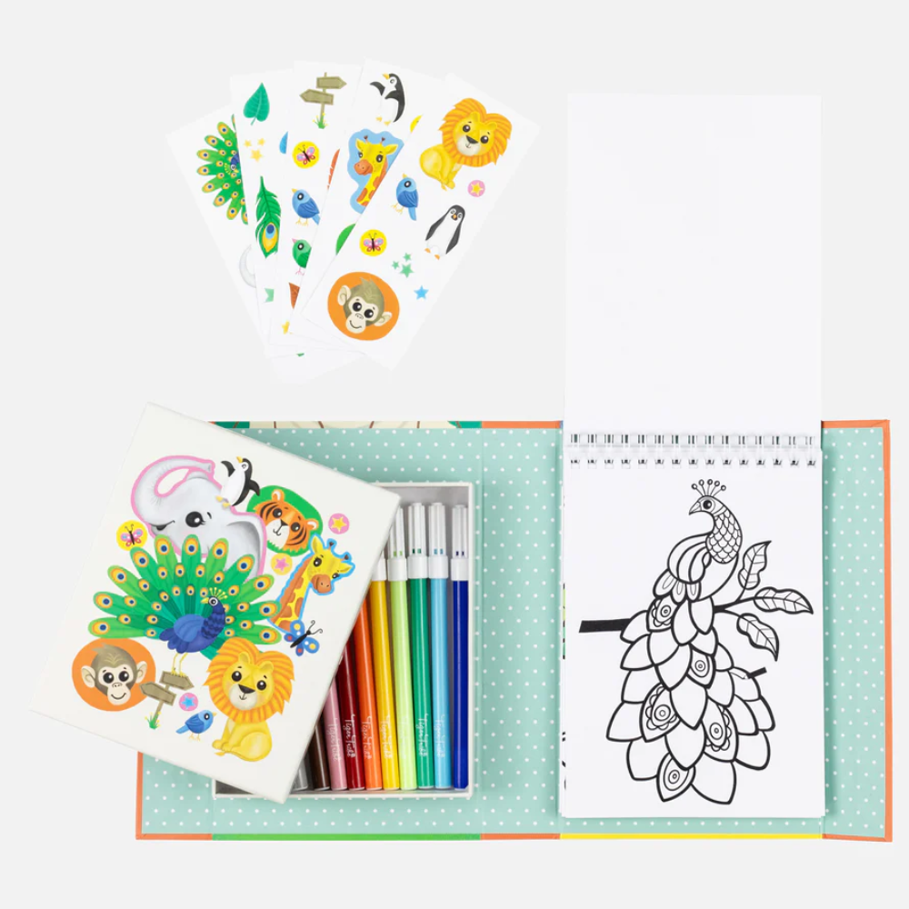 Tiger Tribe Zoo Colouring Set Contents | Merchants Homewares