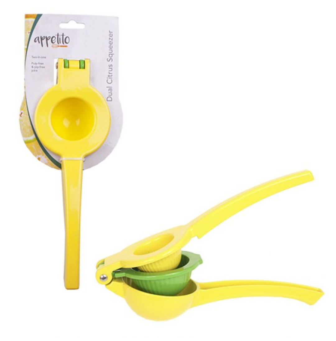 APPETITO DUAL CITRUS SQUEEZER - YELLOW/GREEN MERCHANTS HOMEWARES