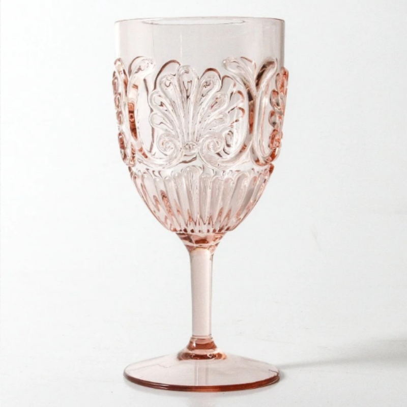 Acrylic Wine Tumbler Scallops Pink | Merchant Homewares