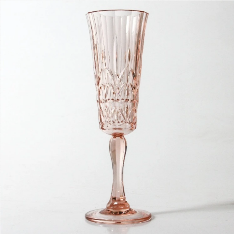 Acrylic Flute Crystal cut Pink | Merchant Homewares