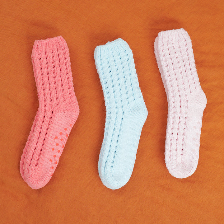 Annabel Trends Chenille Room Socks Coral Lifestyle | Merchants Homewares