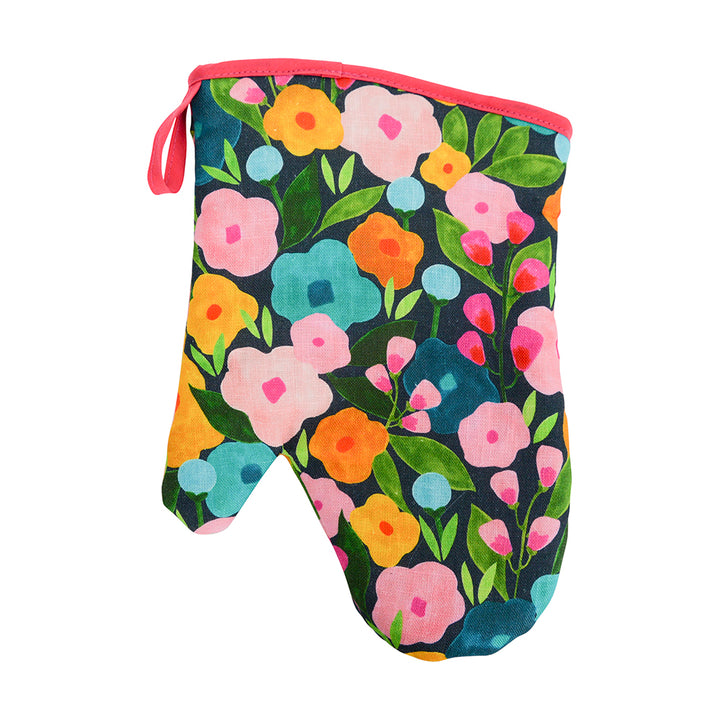 Annabel Trends Linen Oven Mitt Spring Blooms | Merchants Homewares
