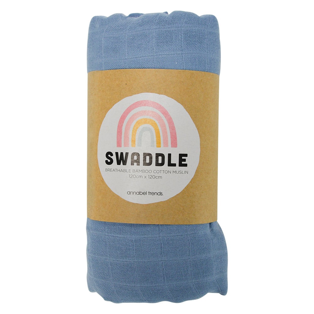 Annabel Trends Muslin Swaddle Blue | Merchants Homewares