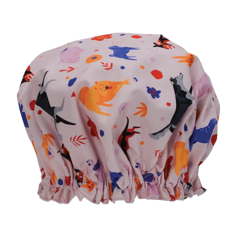 Annabel Trends Shower Cap Retro Dog Pink | Merchants Homewares