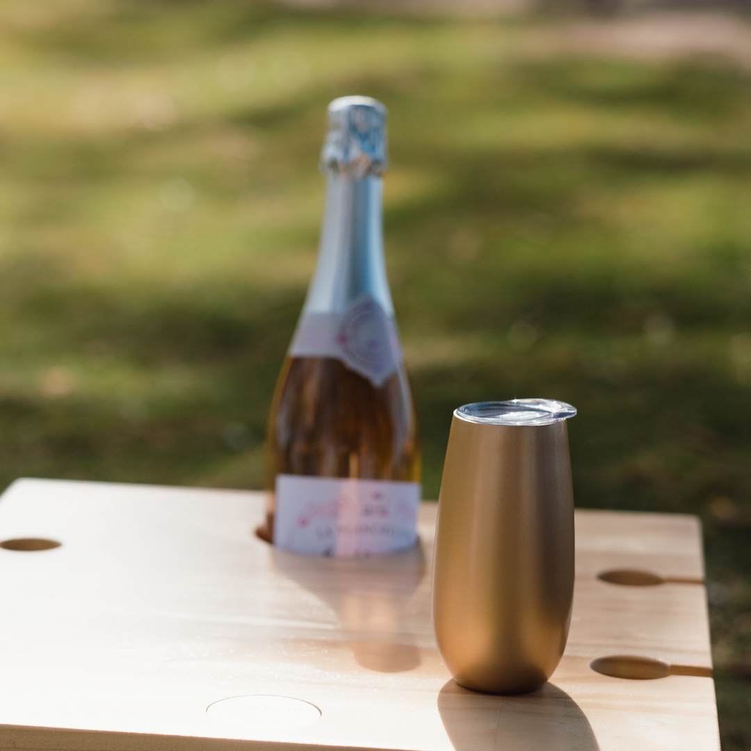 Annabel Trends Sparkling Flute Gold Stainless Steel Double Walled Lifestyle | Merchants Homewares