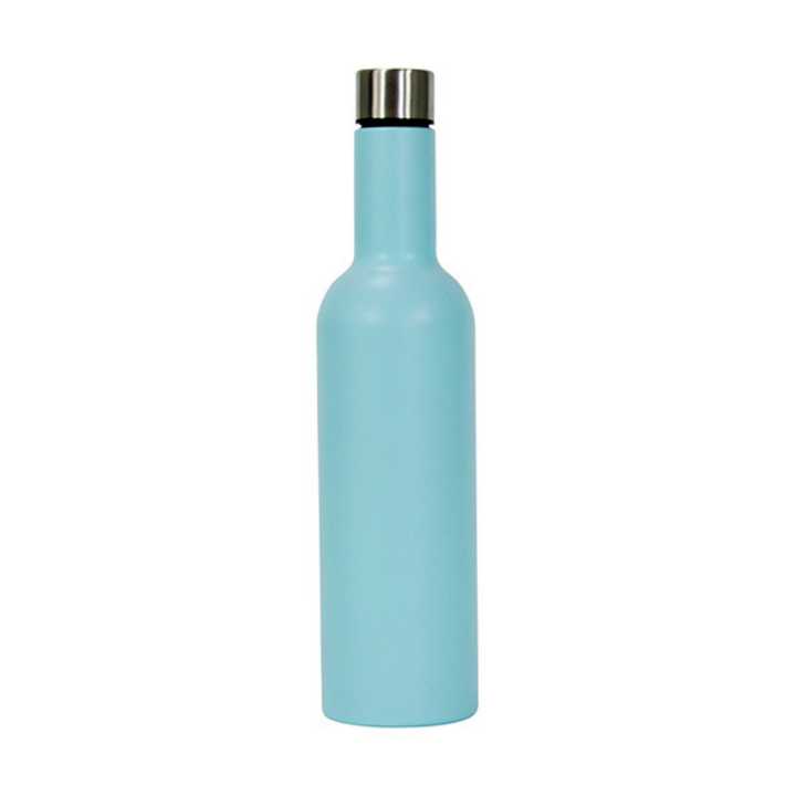 Annabel Trends Wine Bottle Matt Aqua Stainless Steel Double Walled | Merchant Homewares