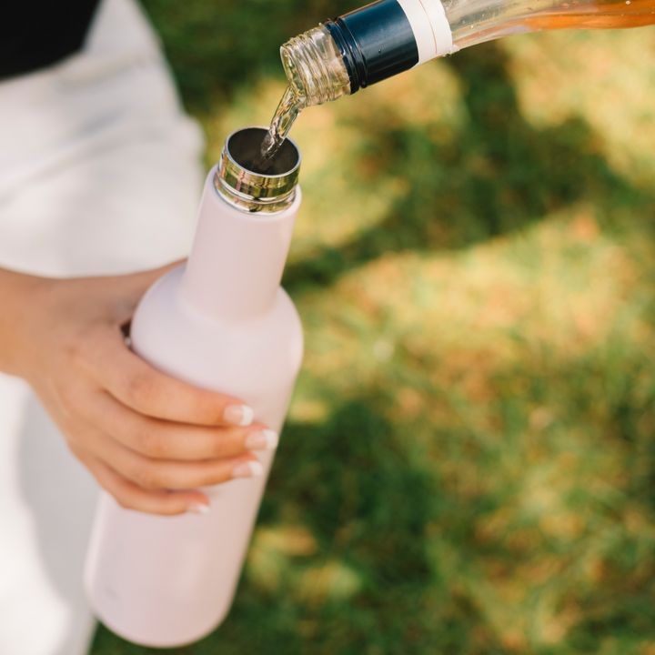 Annabel Trends Wine Bottle Matt Pink Stainless Steel Double Walled | Merchant Homewares