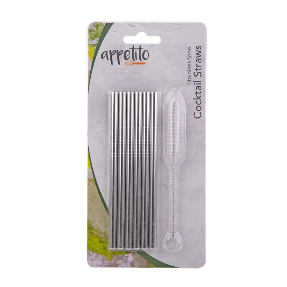 Appetito S/S Cocktail Straws Set Of 6 | Merchants Homewares