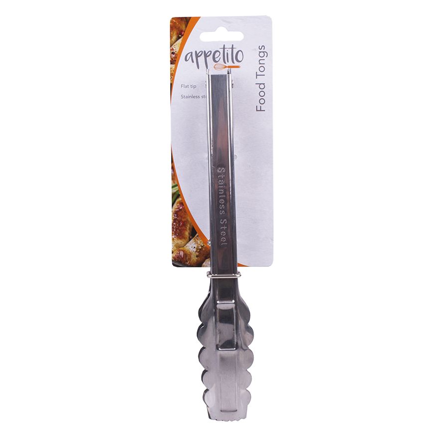 Appetito Stainless Steel Tongs With Flat Tips | Merchants Homewares