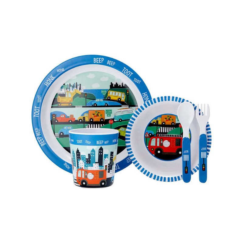 Ashdene 5-piece Melamine Dinner Set On The Road | Merchants Homewares