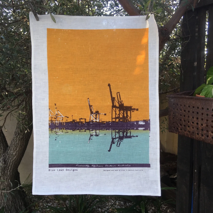 Blue Lawn Fremantle Harbour Tea Towel | Merchants Homewares