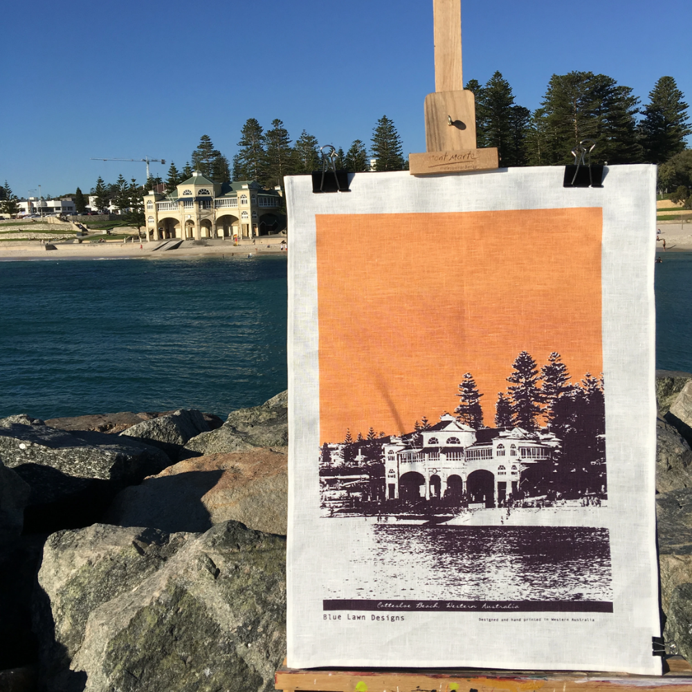 Blue Lawn Tea Towels Cottesloe Beach Lifestyle | Merchants Homewares