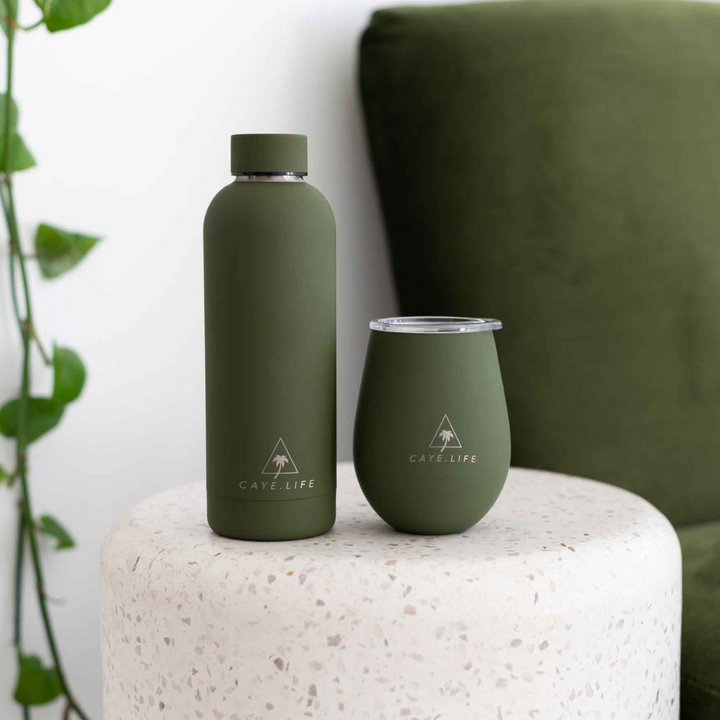 Caye Life Reusable Cup Matte Green lifestyle | Merchants Homewares