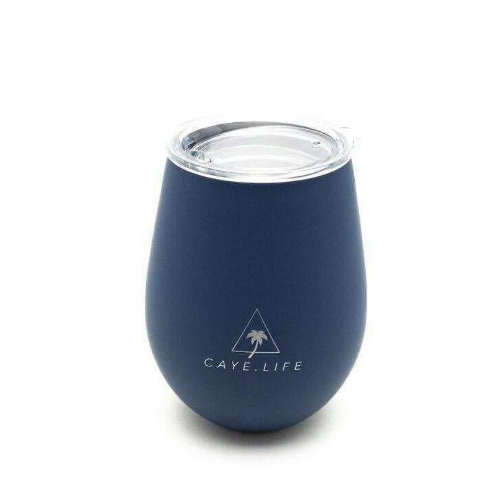 Caye Life Reusable Cup Matte Navy Blue open | Merchants Homewares