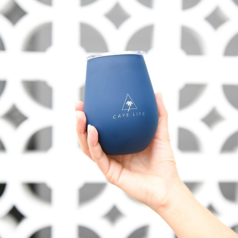 Caye Life Reusable Cup Matte Navy Blue lifestyle | Merchants Homewares