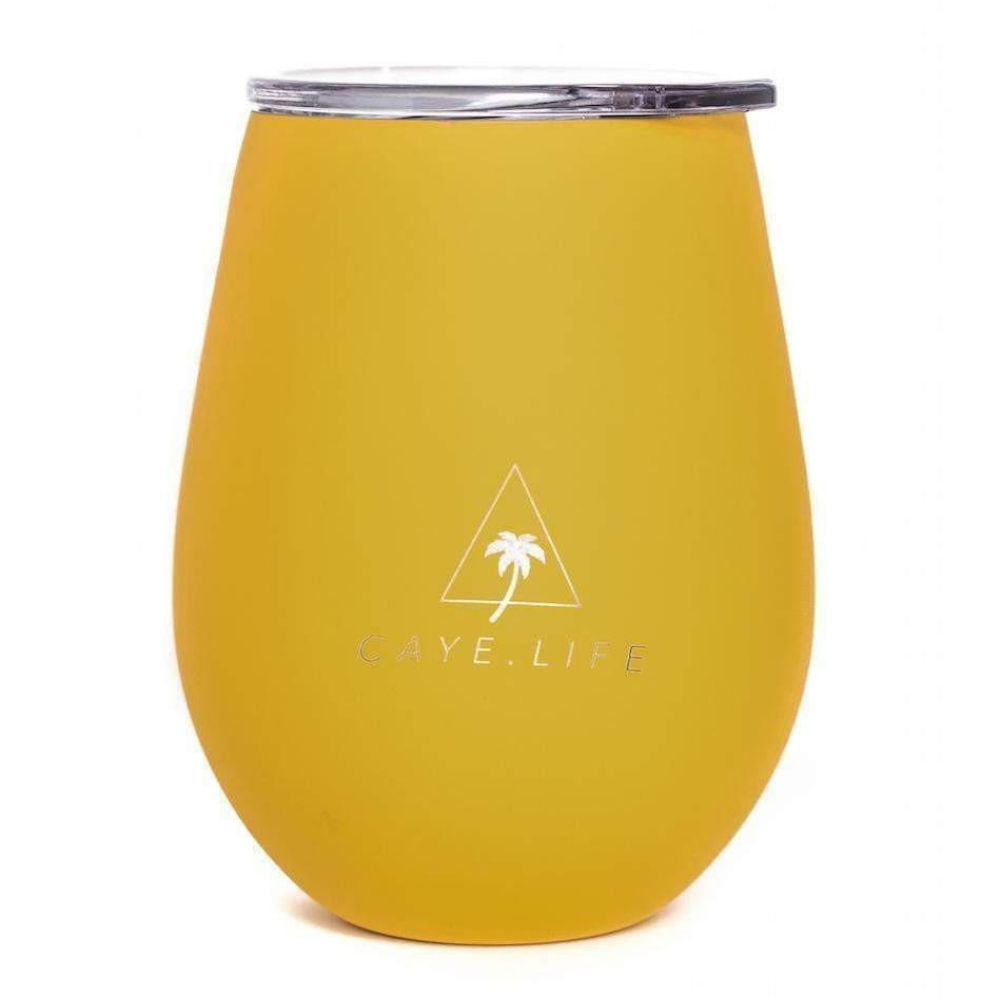 Caye Life Reusable Cup Mustard open | Merchants Homewares