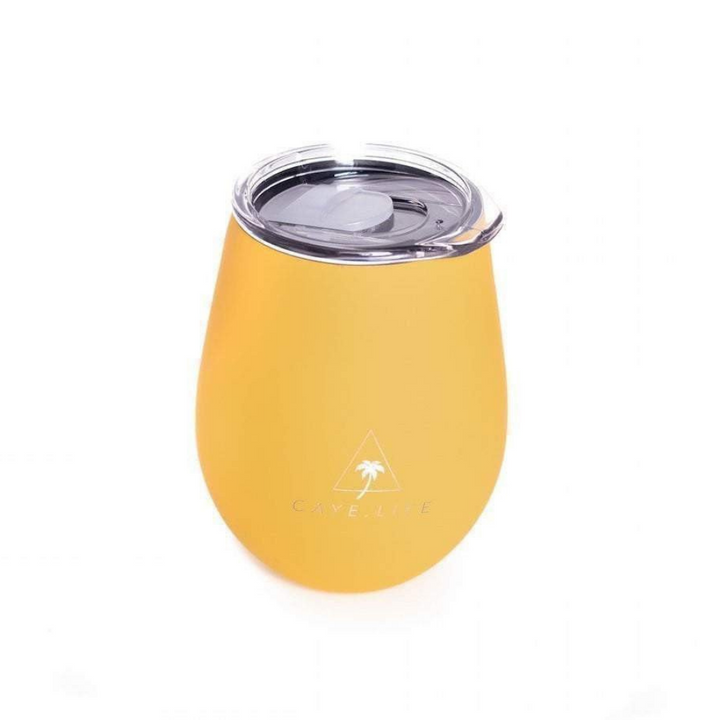 Caye Life Reusable Cup Mustard open | Merchants Homewares