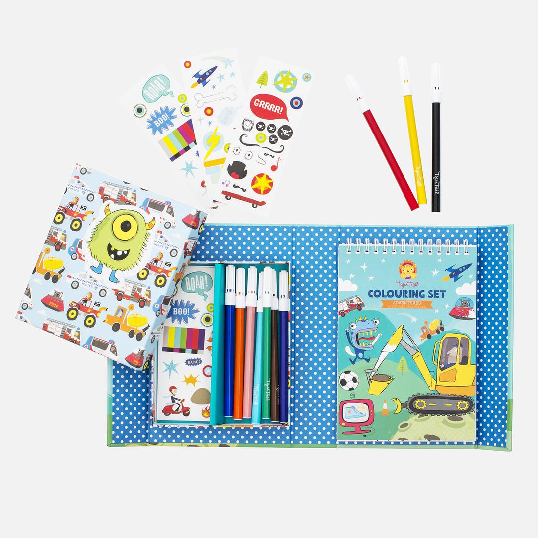 Tiger Tribe Colouring Set - Aventures Merchants Homewares