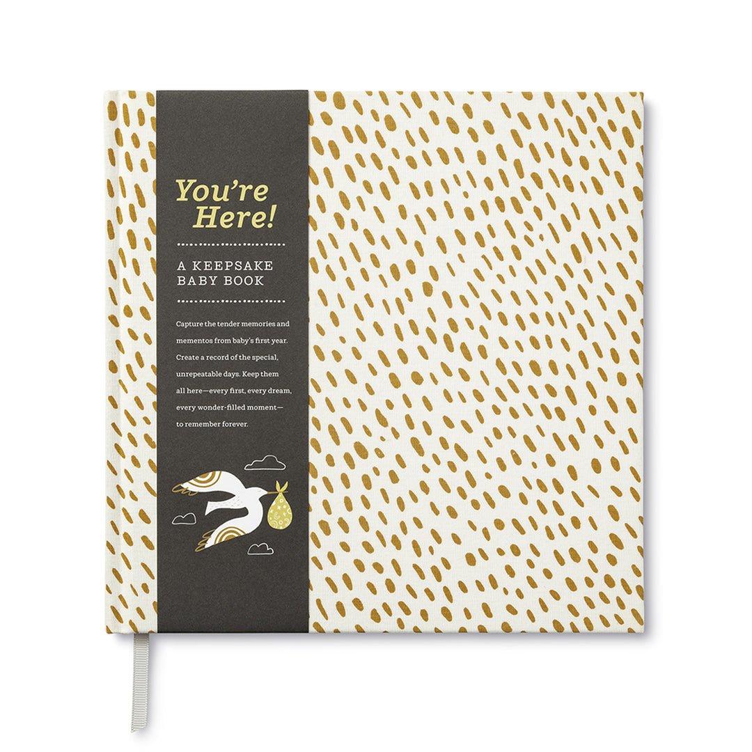 Compendium Keepsake Baby Book You're Here Front | Merchants Homewares