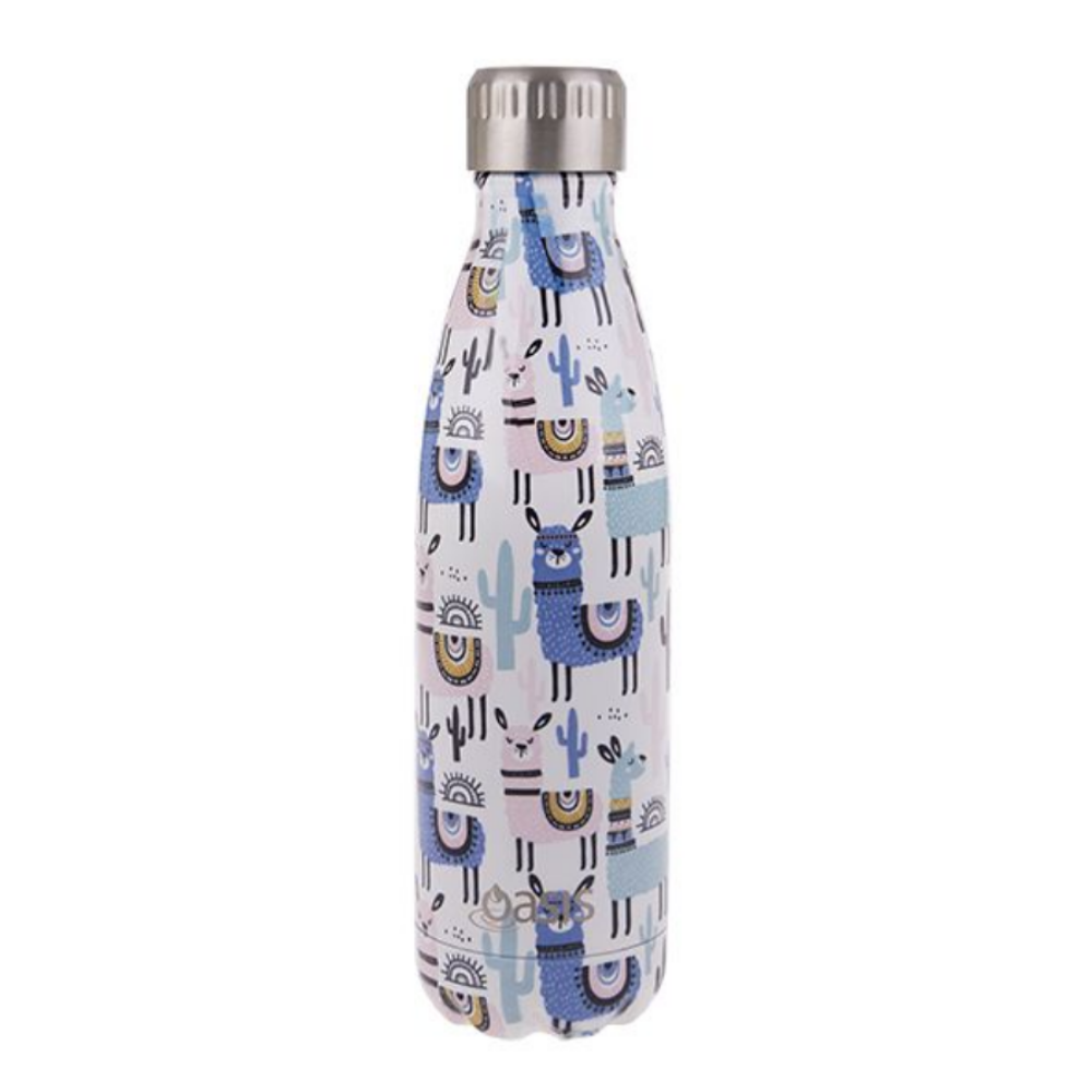 DLine Oasis Insulated Drink Bottle 500ml Llamas | Merchants Homewares