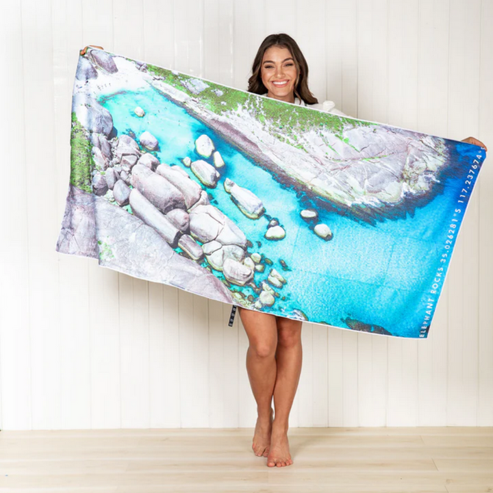 Destination Label Destination Towels Elephant Waters Beach Towel Lifestyle | Merchants Homewares