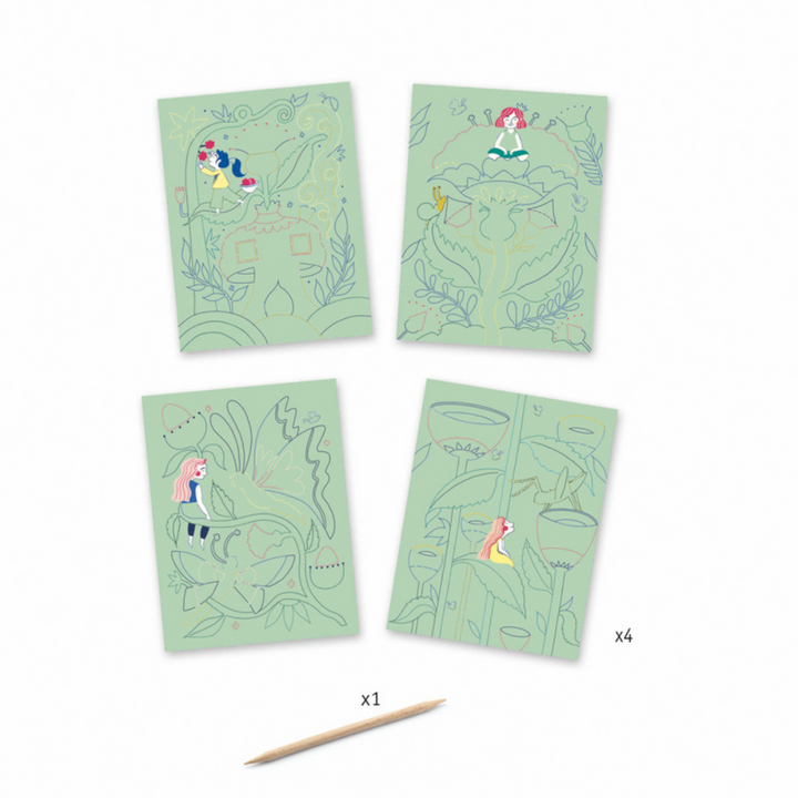 Djeco Fantasy Garden Scratch Cards | Merchants Homewares