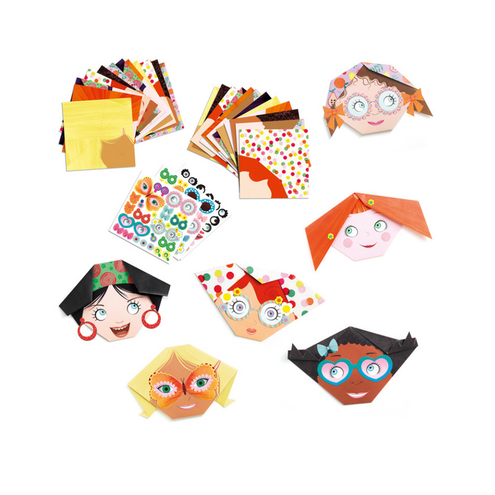 Djeco Pretty Faces Origami Contents | Merchants Homewares