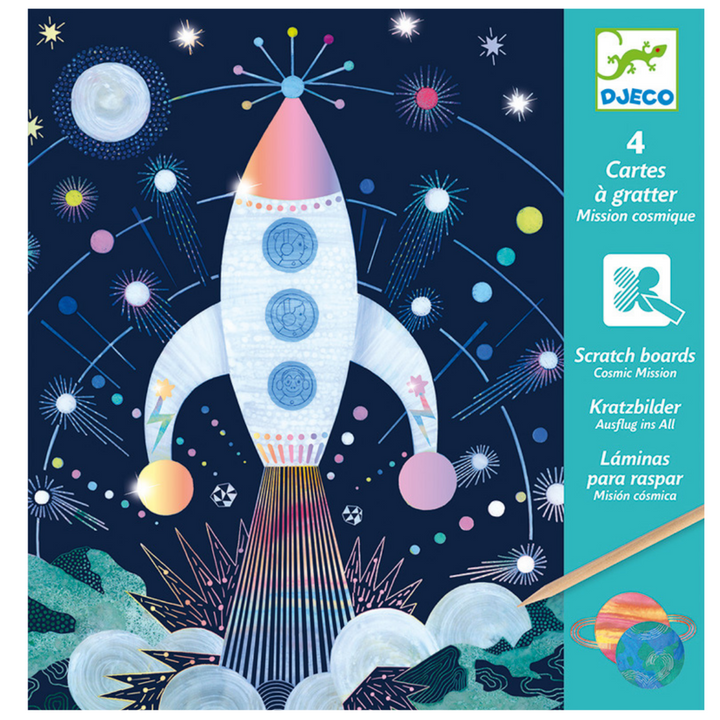 Djeco | Cosmic Mission Scratch Cards | Merchant Homewares