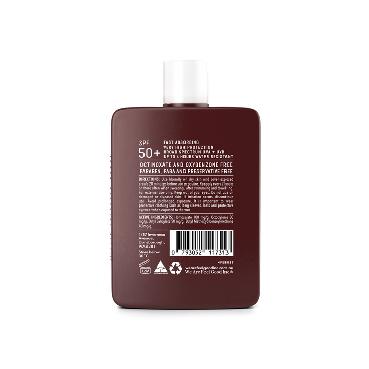 Feel Good Inc Coconut Sunscreen 200ml Back | Merchants Homewares