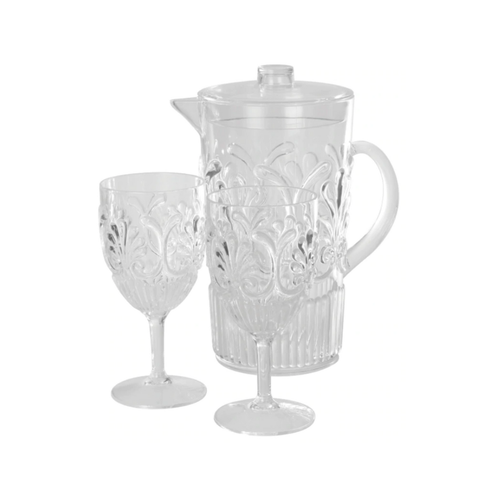 Flair Acrylic Wine Tumbler Scallops Clear Lifestyle | Merchants Homewares